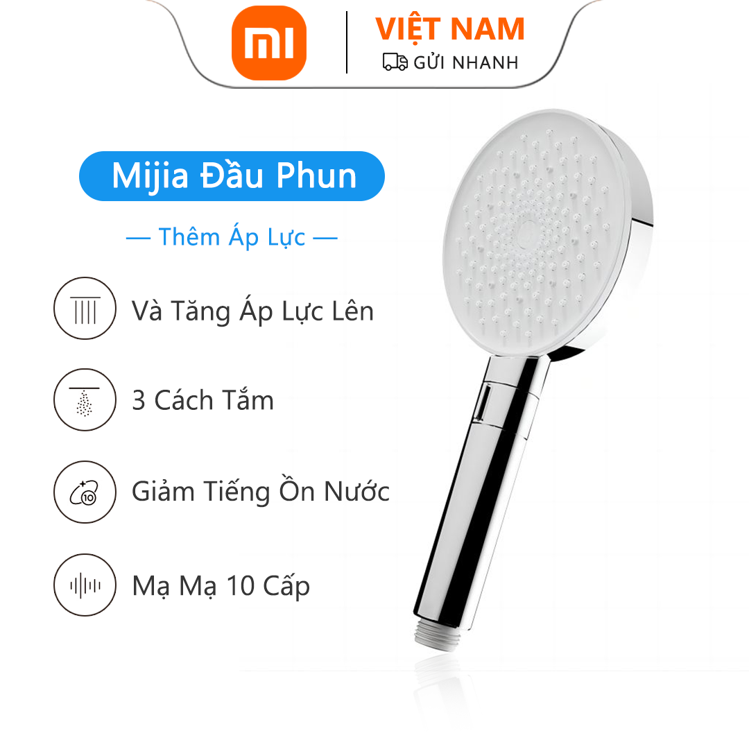 Xiaomi Mijia tăng áp cầm tay vòi hoa sen ba chế độ hoa silicone tăng áp vòi hoa sen vòi hoa sen