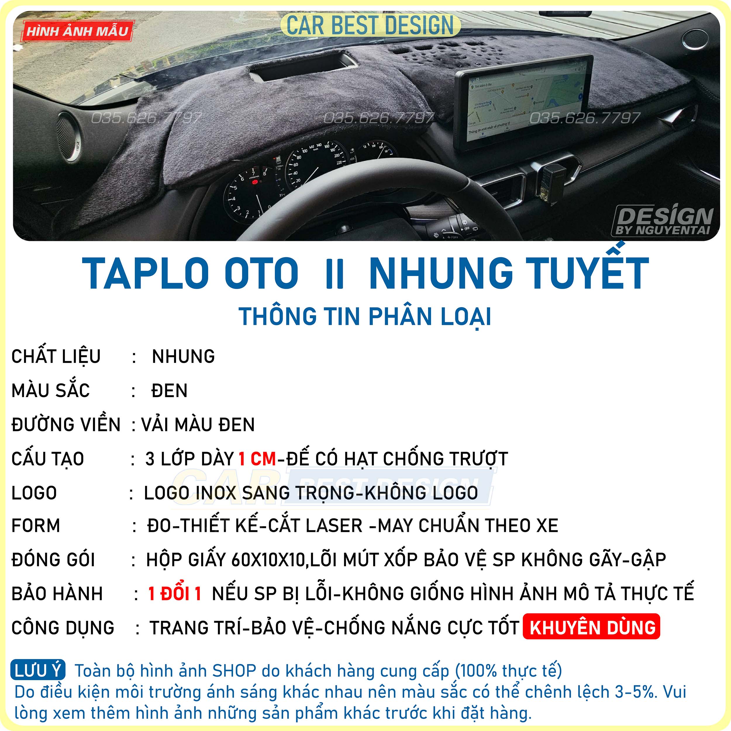 Thảm phủ mặt taplo xe ô tô chống nắng,chống nóng đầy đủ các dòng xe đời xe