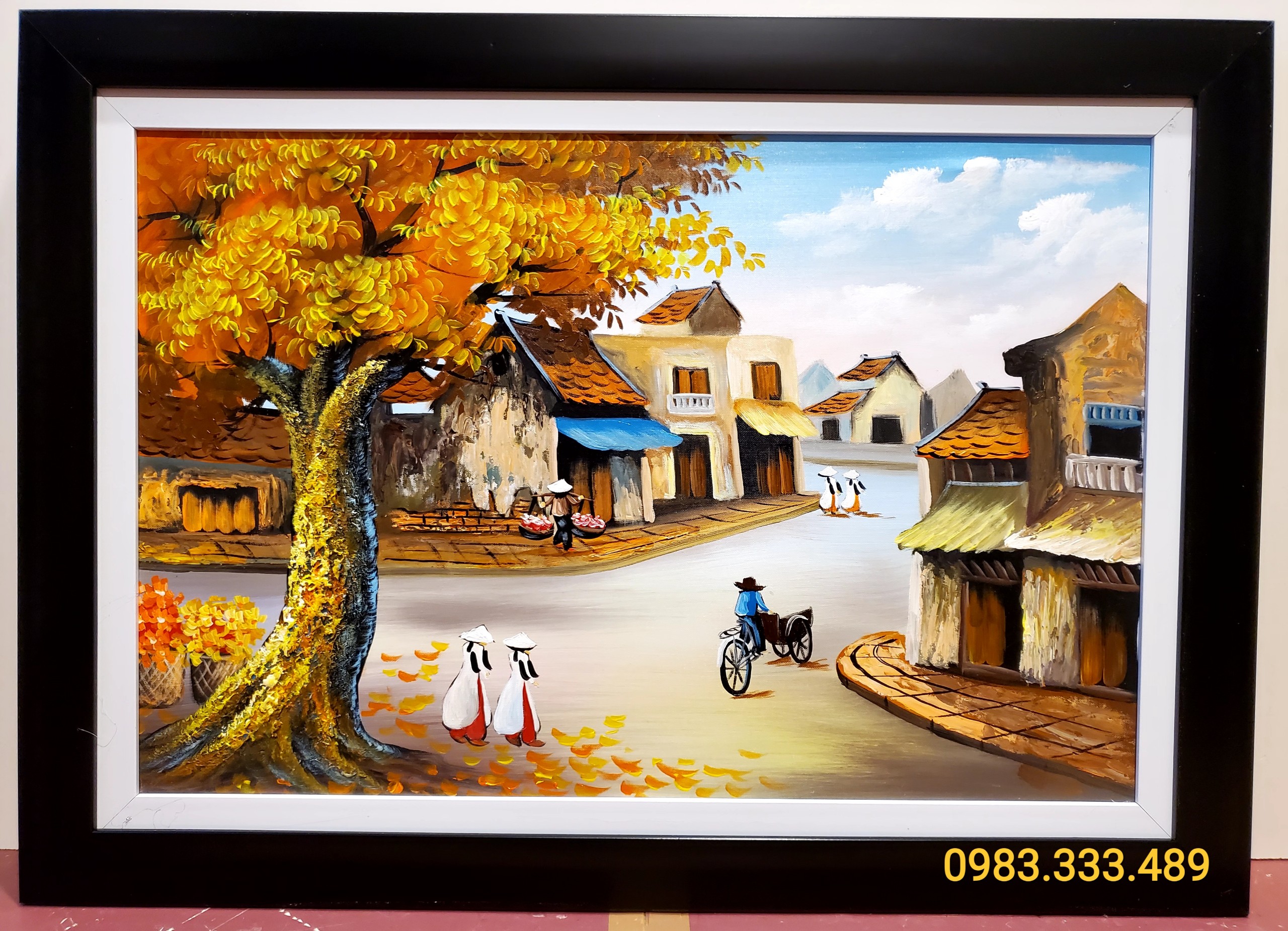 TRANH VẼ SƠN DẦU- PHỐ CỔ HÀ NỘI