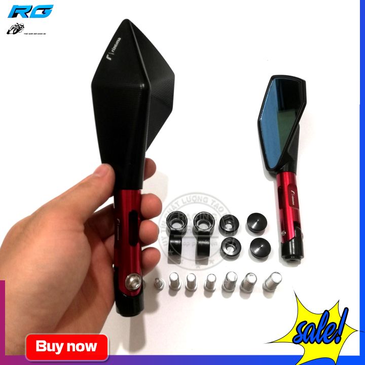 [HCM]Gương Chiếu Hậu Rizoma 5 Cạnh L2 Màu Đỏ - 1 Cặp