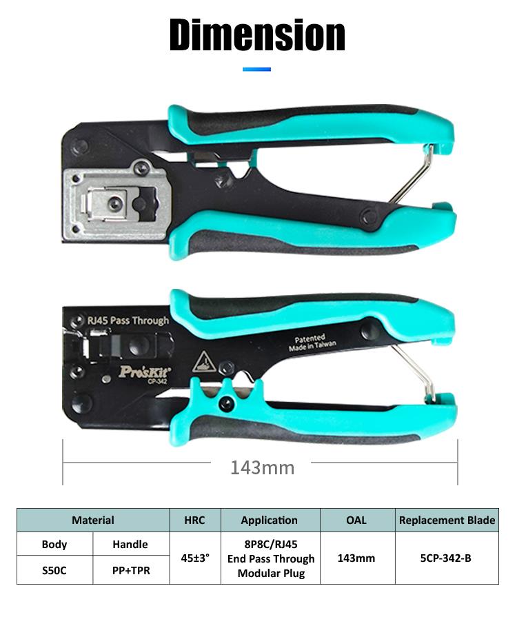 Kềm bấm mạng xuyên thấu Pro'skit CP-342