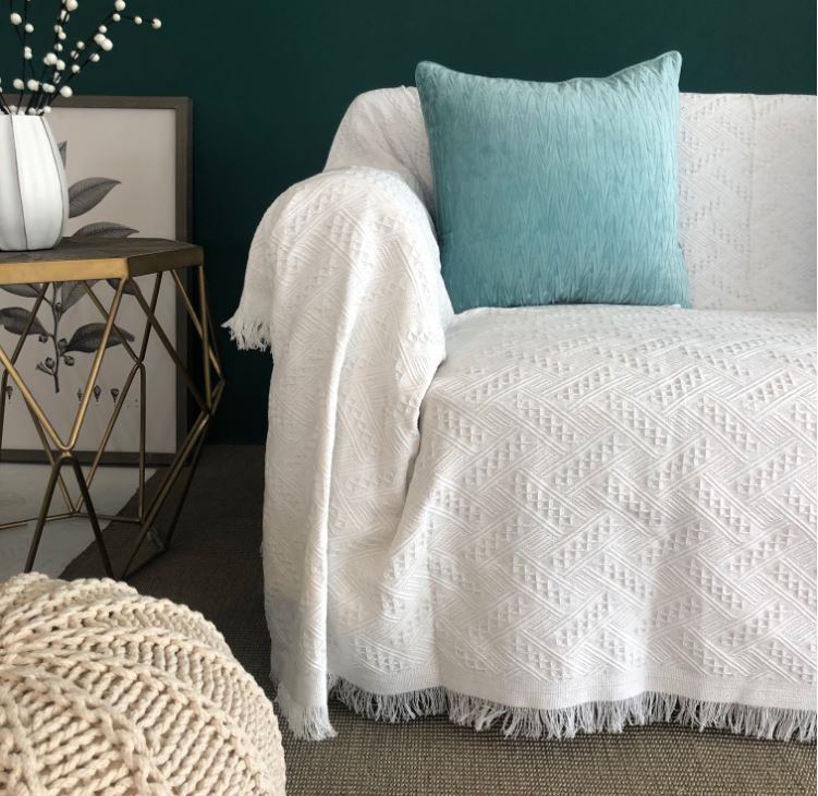 Z02_Phủ sofa/Thảm trải sofa/thảm trải sàn vải Sợi Cotton & Lanh Morandi