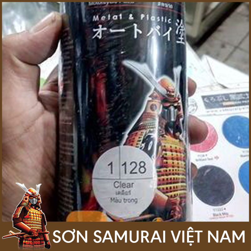 Sơn samurai bóng - Chai phủ bóng 128 sơn xịt samurai