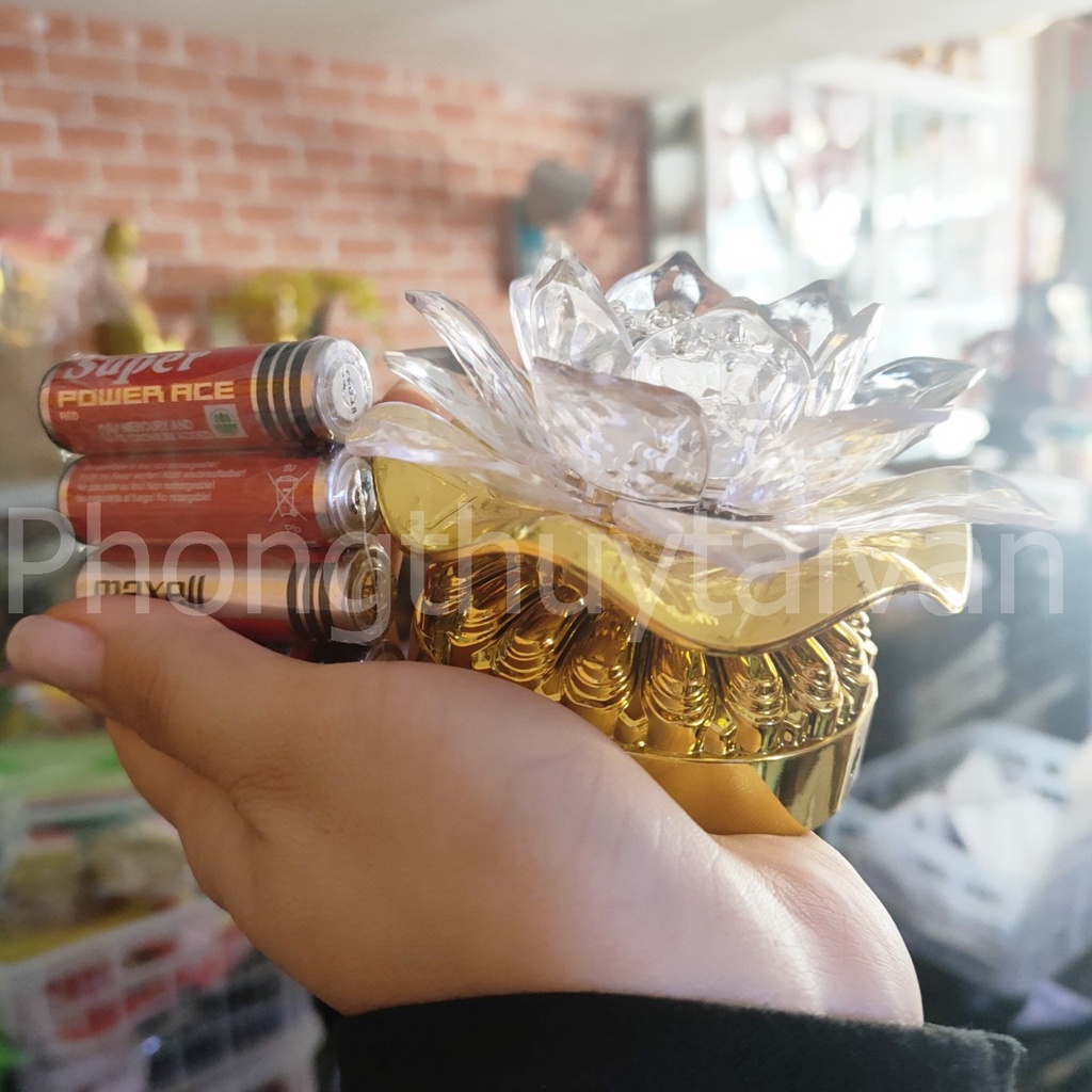 Đèn Hoa sen LED 10cm đổi màu chạy bằng PiN