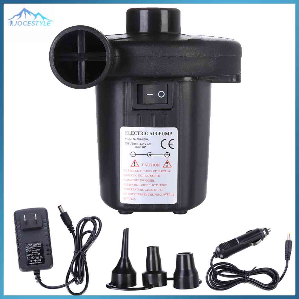 150W Electric Air Pump Outdoor Kayak Airbed Boat Inflatable Toys Swimming Pool Yoga Ball Inflator