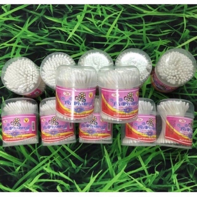 Rẻ vô địch ⚡ Combo 02  Hộp tăm bông cho trẻ sơ sinh, tăm bông trẻ em, đầu bông nhỏ 100% cotton mềm mịn, an toàn cho bé, giá tốt