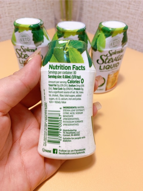 Đường kiêng Splenda Stevia liquid( dạng lỏng) 0 calo( eat clean, keto, tiểu đường)