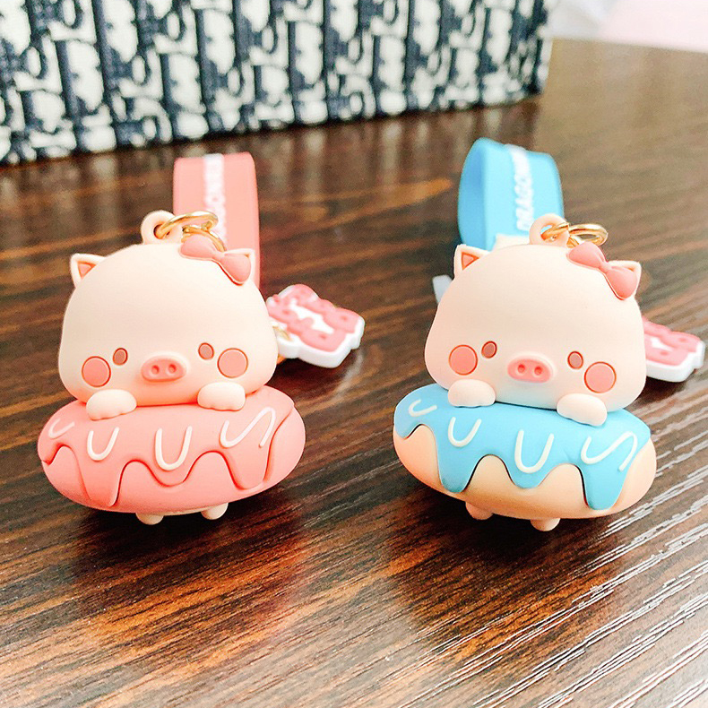 Móc khóa heo donut móc cặp, balo, túi xách