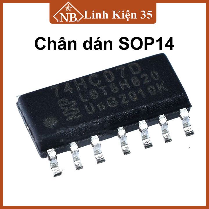 Ic 74hc07 14 chân cắm dip14/ chân dán sop14