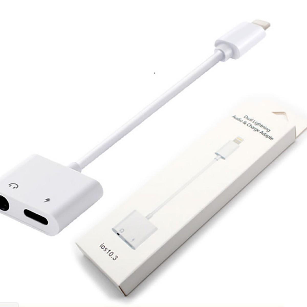 Cáp Chuyển Iphone Cổng Lightning Ra 2 Đầu Lightning Và 3.5mm Cao Cấp