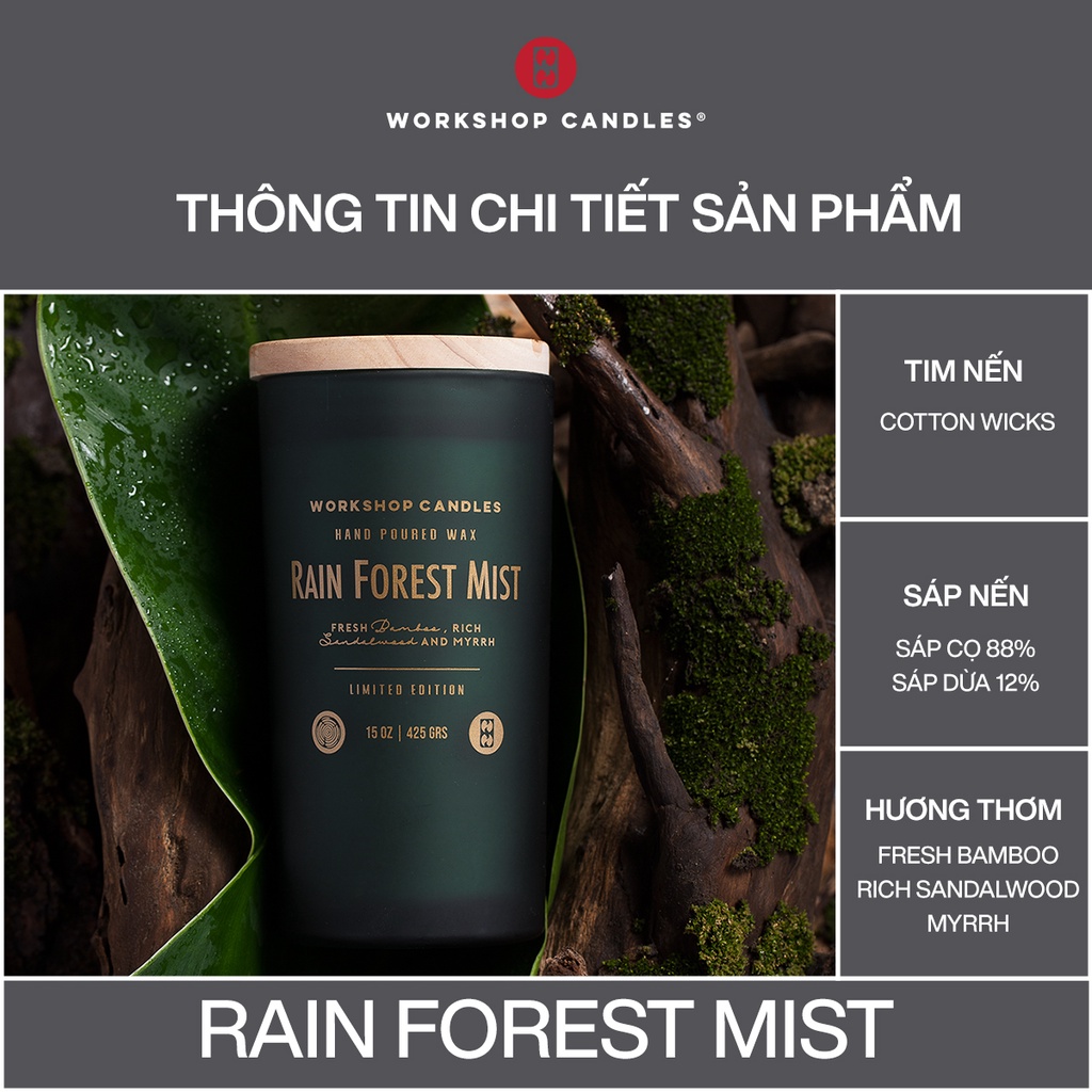 Workshop Candles - Nến Rain Forest 15oz