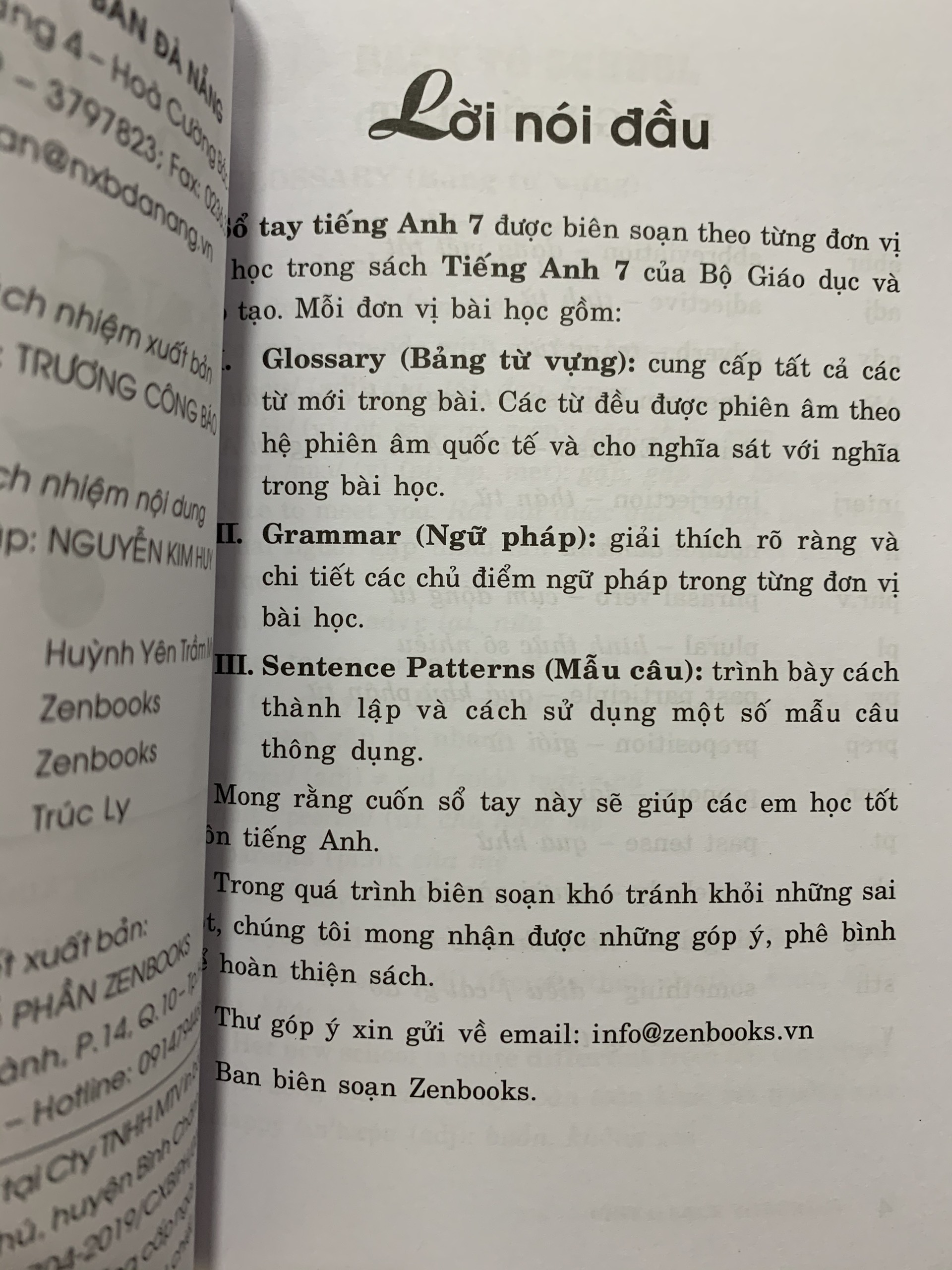 Sổ Tay Tiếng Anh Lớp 7 - 9786048439897