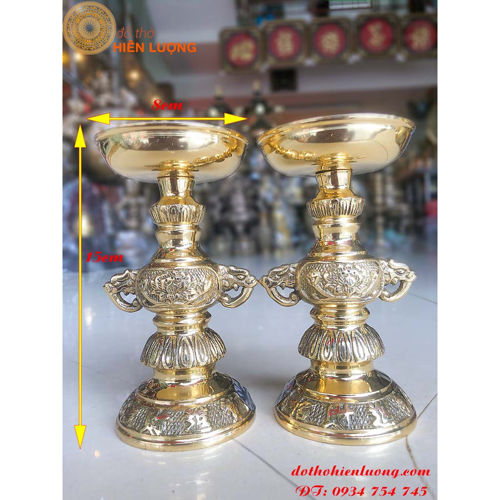 15cm high handle copper candle holder