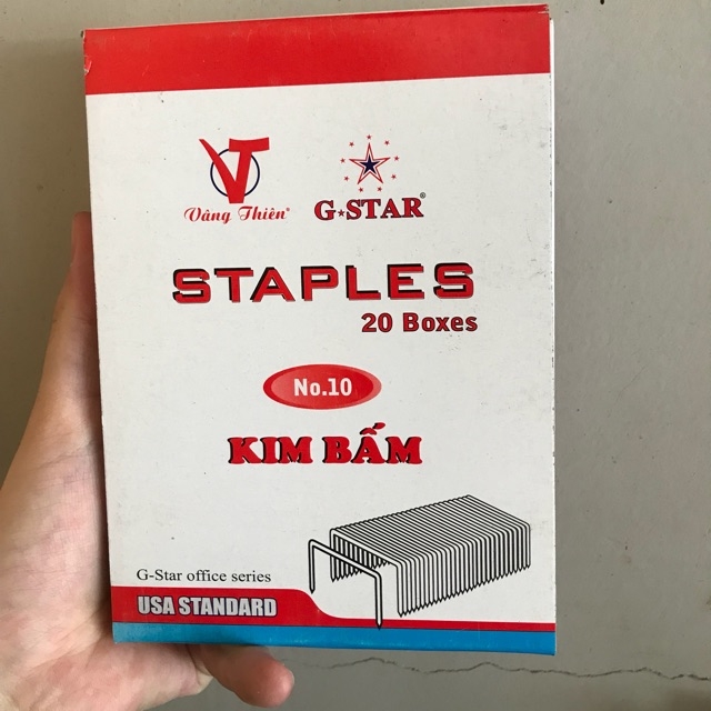 10 HỘP Kim bấm số 10 G*STAR (1 HỘP 1000 Kim).