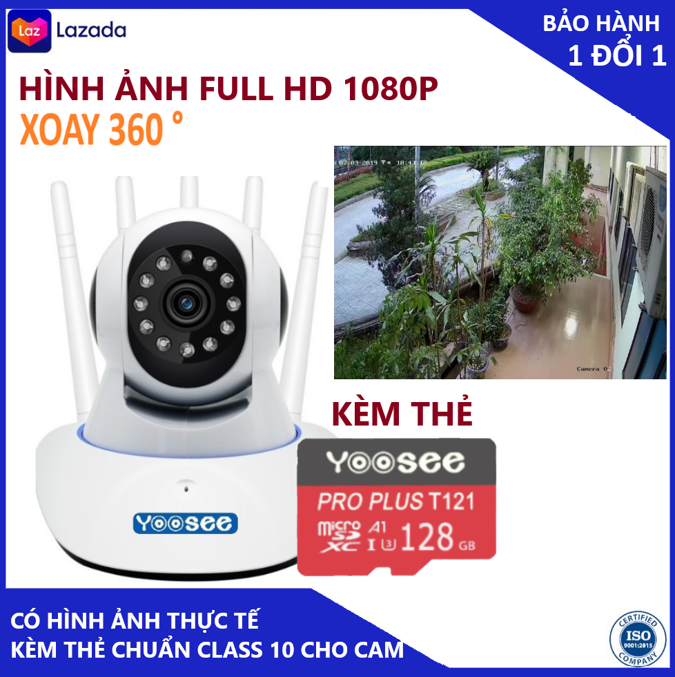 >> BÁO GIÁ CAMERA - CAMERA WIFI - CAMERA YOOSEE 5 RÂU KÈM THẺ NHỚ 128GB HIỂN THỊ 2.0 MPX CẢNH BÁO CHUYỂN ĐỘNG, CÓ TIẾNG V | Shopee Lazada Sendo Tiki mới nhất 26 Camera - Camera wifi - Camera yoosee 5 râu kèm thẻ nhớ 128gb hiển thị 2.0 mpx cảnh báo chuyển động, có tiếng việt, kết nối dễ dãng bảo hành 3 năm 1 đổi 1 trong 7 ngày (Lưu ý có 2 mã sản phẩm kèm thẻ và chưa kèm thẻ )
