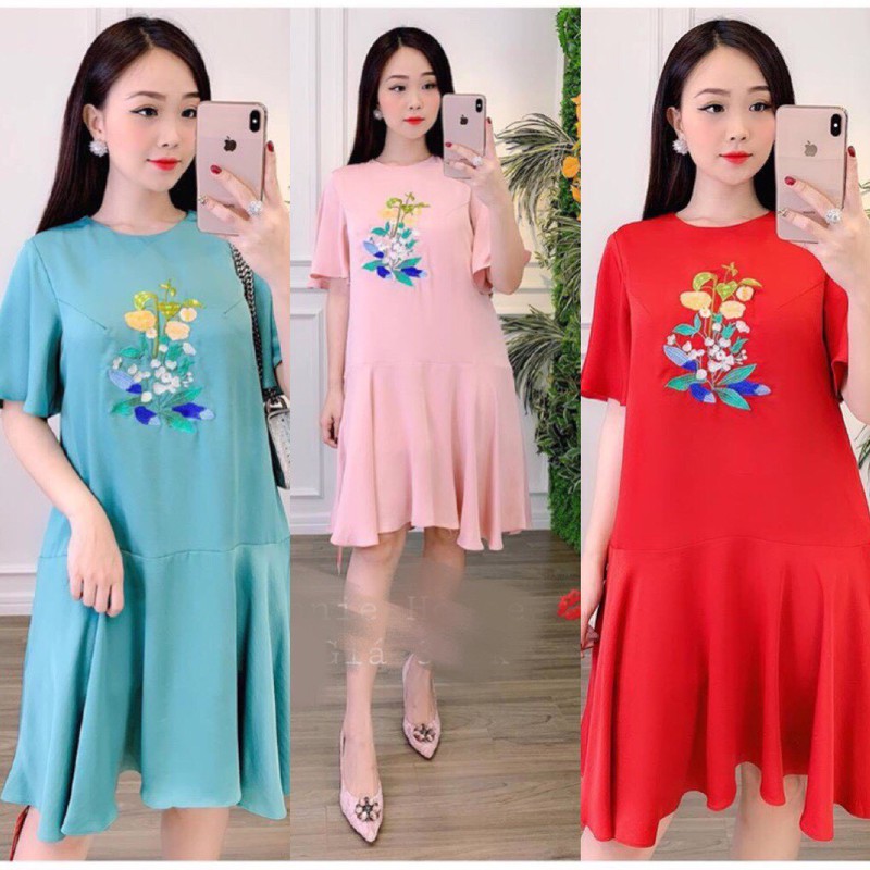 ĐẦM SUÔNG THIÊU HOA CỰC XINH - MT04