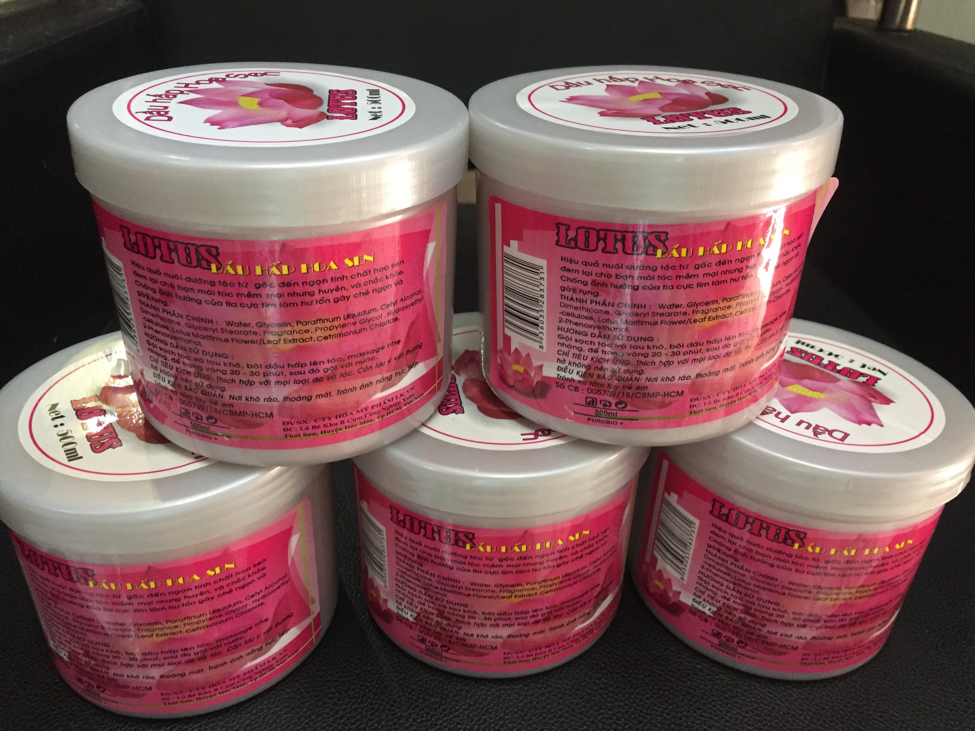 Combo 5 hộp Hấp dầu hoa Sen 500 ml thơm mượt tóc