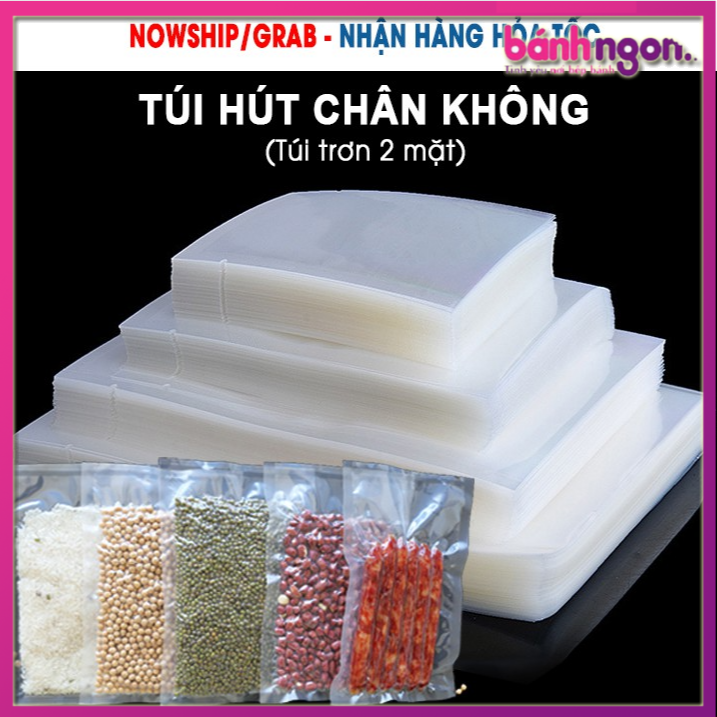 1kg túi hút chân không bảo quản thực phẩm 2 mặt trơn - bọc hút chân không pa trơn 2 mặt đủ tất cả loại size