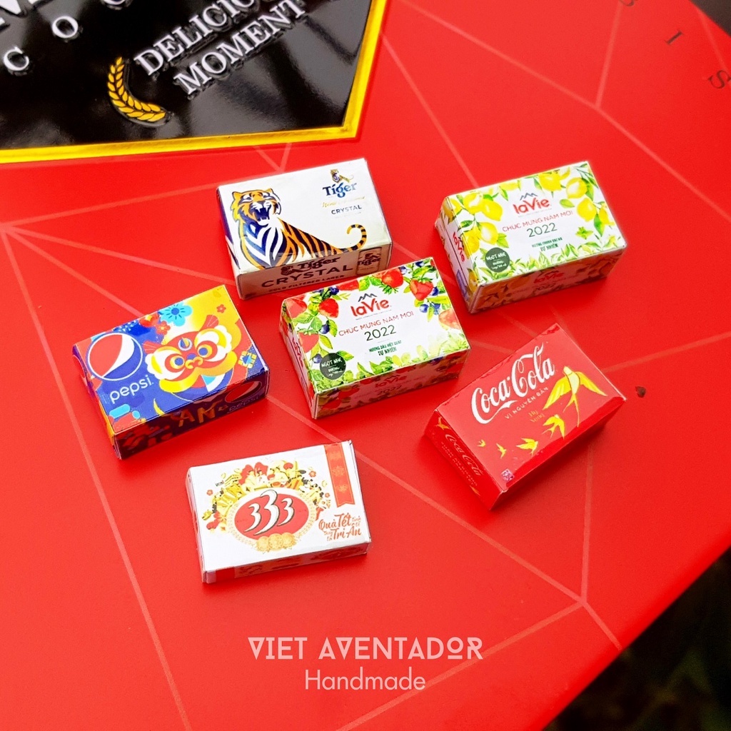 Minifood hộp bánh mô hình dollhouse, miniature