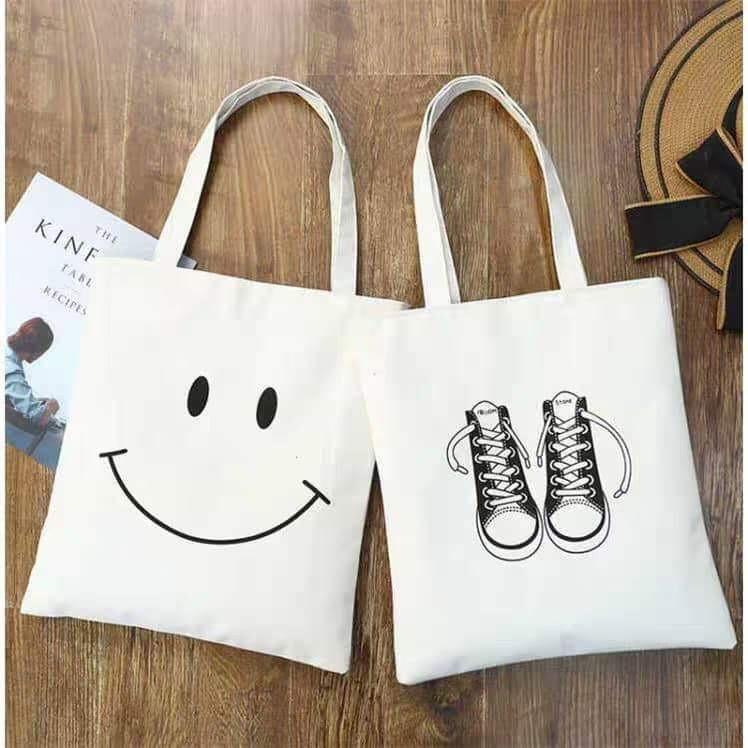Túi vải mặt cười đôi giày hda0319