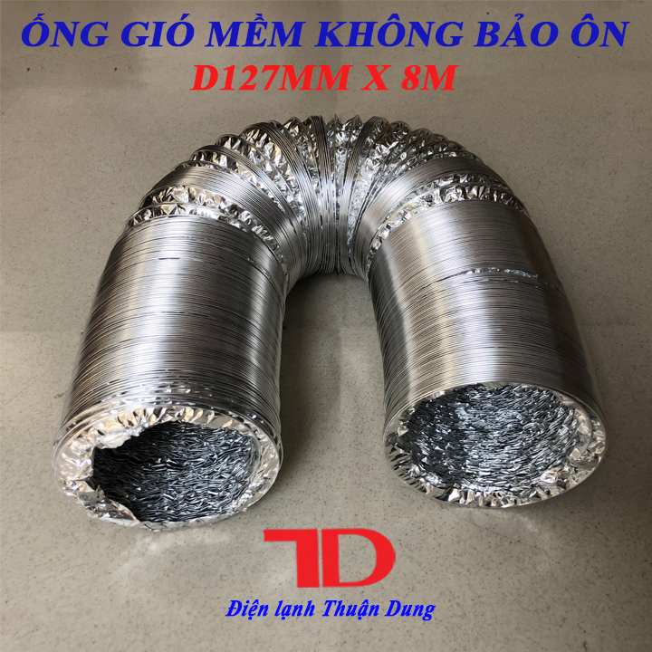 Ống gió mềm không bảo ôn D127mm x 8m - Điện Lạnh Thuận Dung