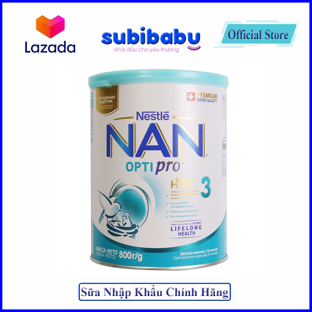 Sữa Nan Nga 800g số 1, 2, 3, 4