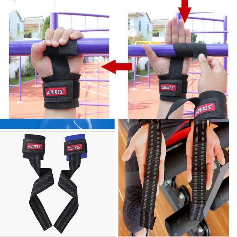 Dây Kéo Lưng Lifting Straps Tập Deadlift Xà Đơn Aolikes (1 Đôi)