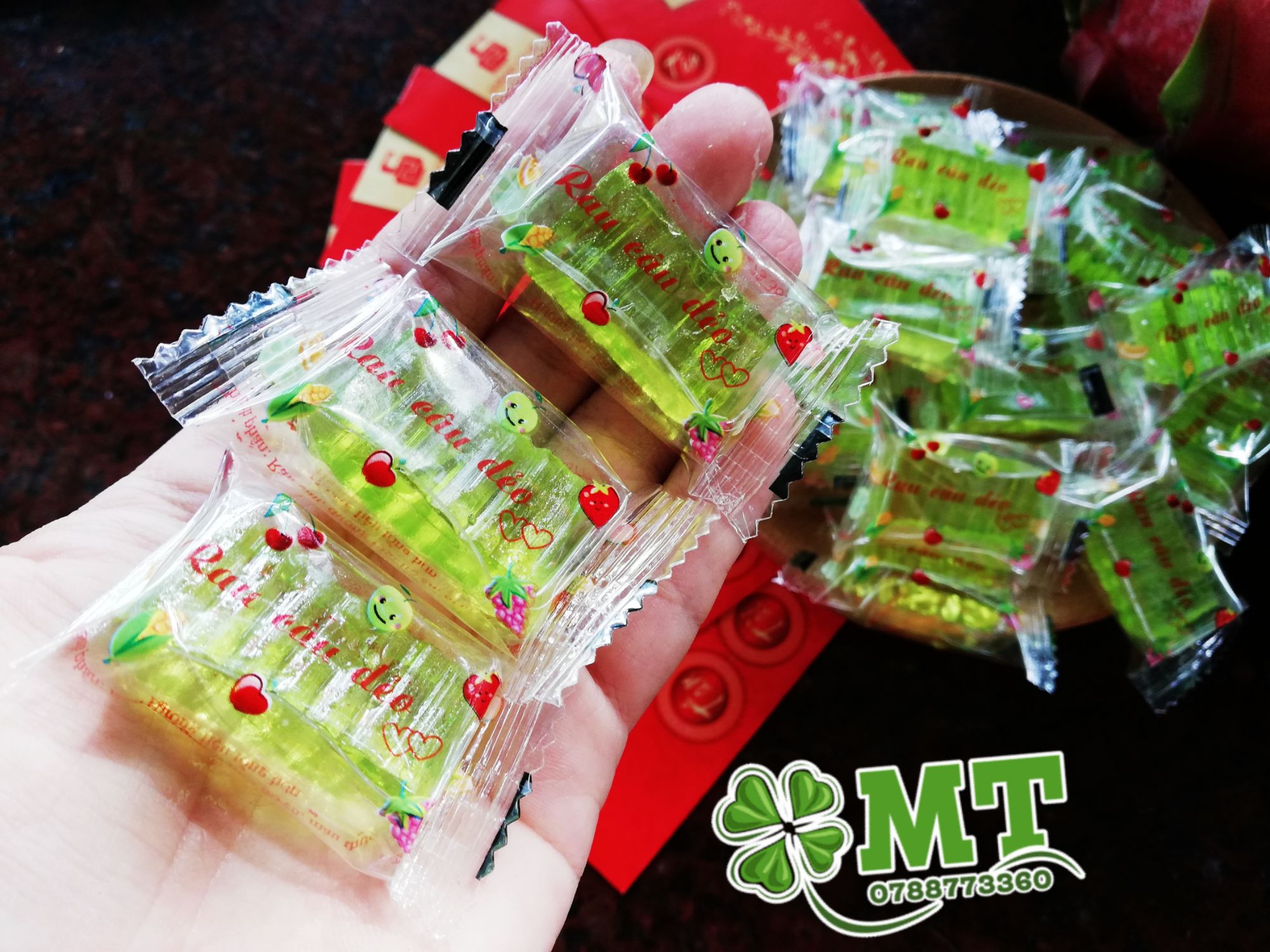 Mứt rau câu dẻo lá dứa Kim Vân 1kg