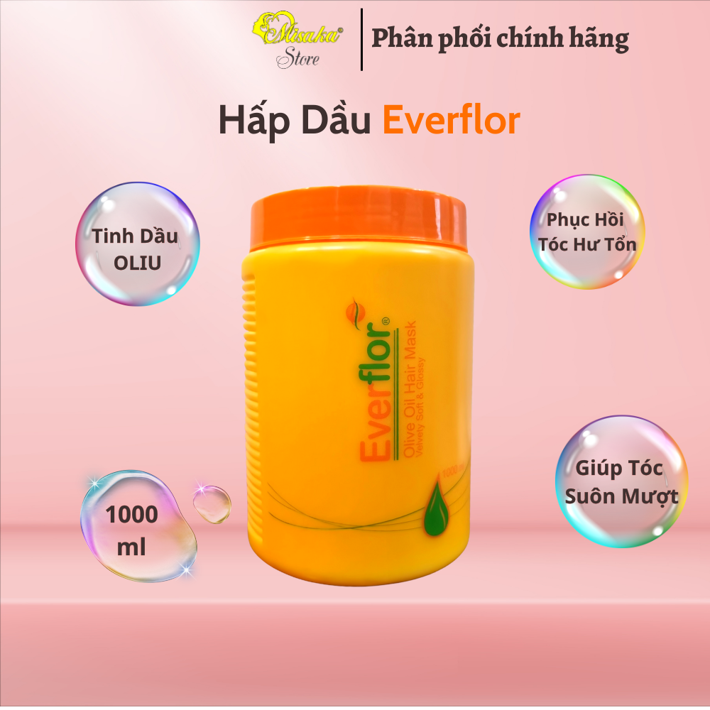 Hấp dầu , kem ủ tóc everflor 1000 ml