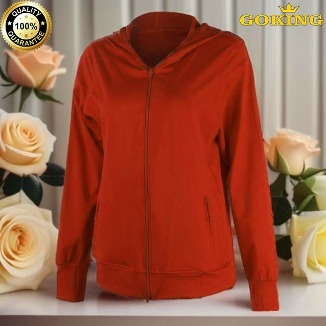 Áo khoác nữ thoát nhiệt Nhật Bản GOKING, hàng hiệu cao cấp, áo khoác thun 100% cotton thoáng mát