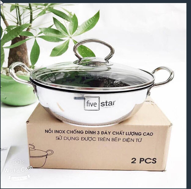 Nồi kho thịt cá 22cm 3 đáy từ chống dính fivestar - ms220