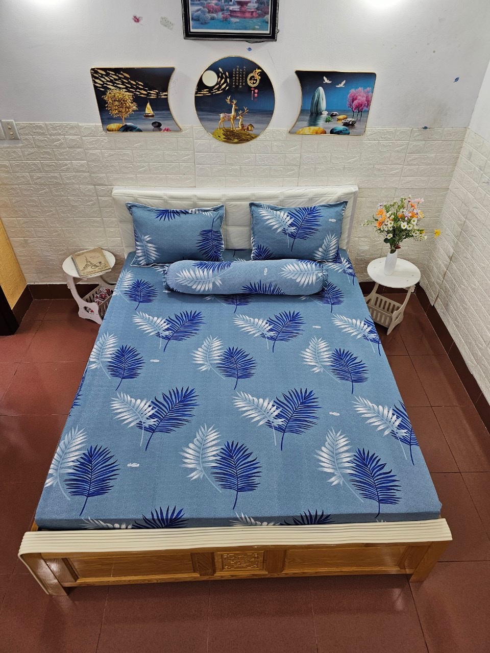 Bộ Drap Thun Hàn Quốc 4 Món Dành Cho Nệm Cao 10cm (CHAT Để Chọn Màu Sắc)