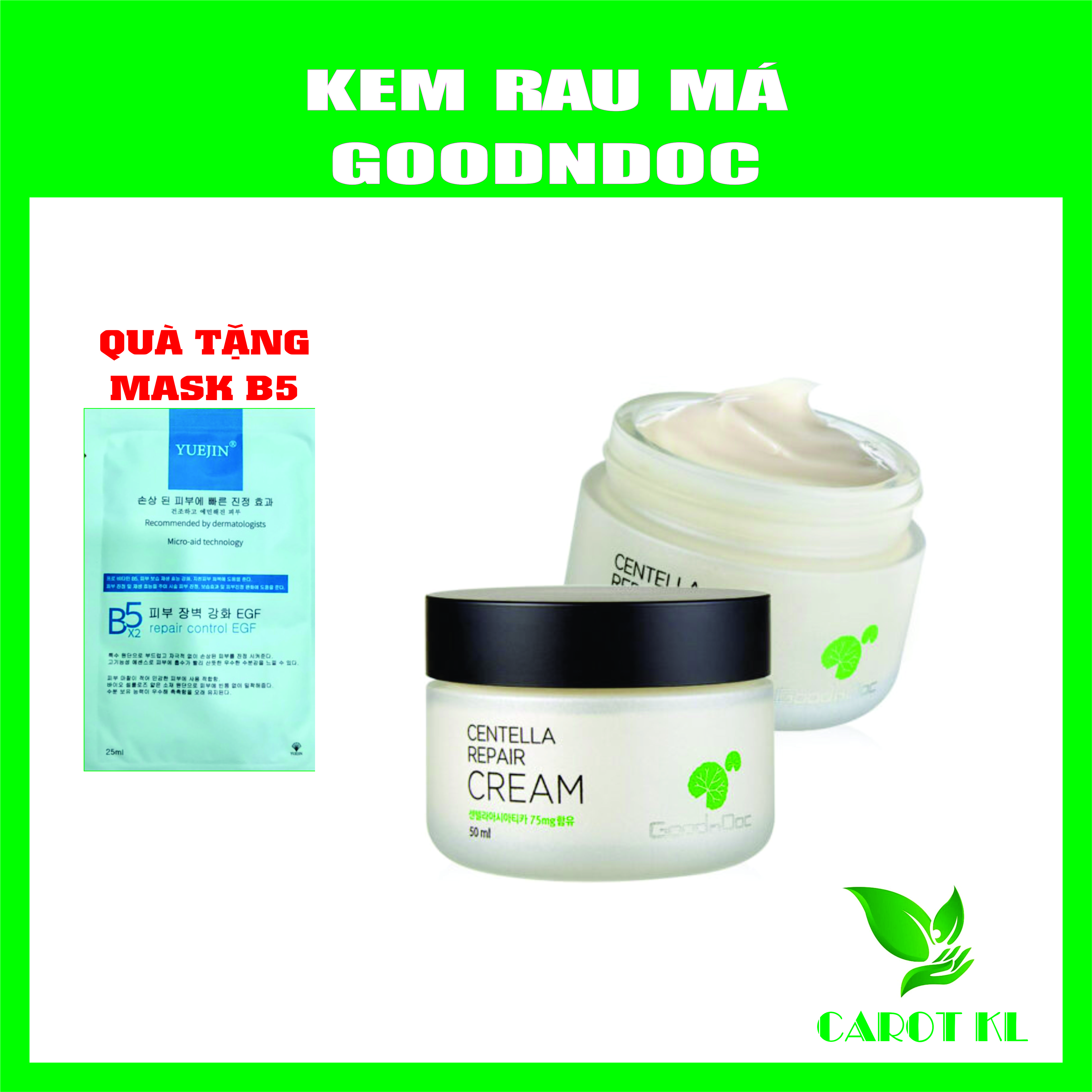 Kem rau má Goodndoc dưỡng ẩm, phục hồi da 50ml