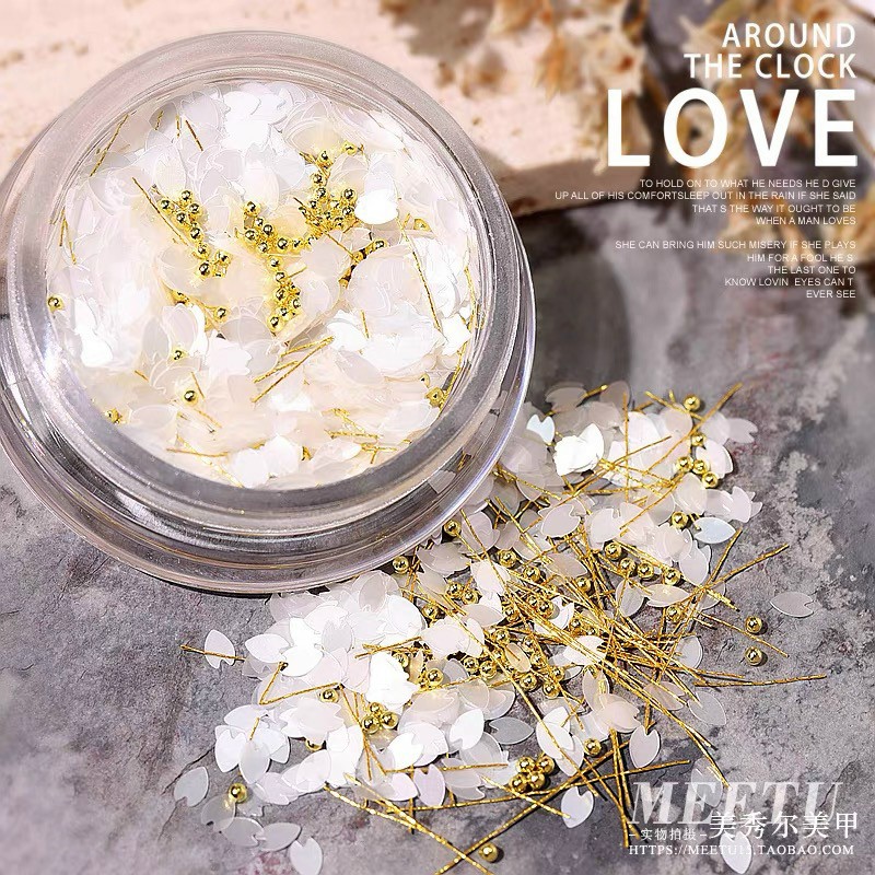 Charm cánh hoa hoa bi làm nail mix hũ trang trí nail - sinailmi