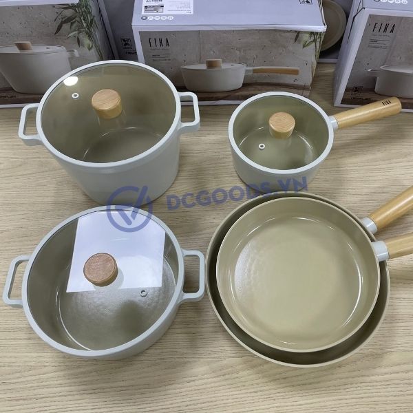 [HÀNG ĐẶT 10-15 NGÀY/VUI LÒNG LIÊN HỆ TRƯỚC] Bộ 5 nồi Neoflam Fika Hàn Quốc.