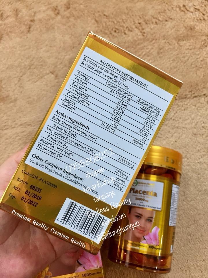 Placenta GOLDEN HEALTH 50000mg