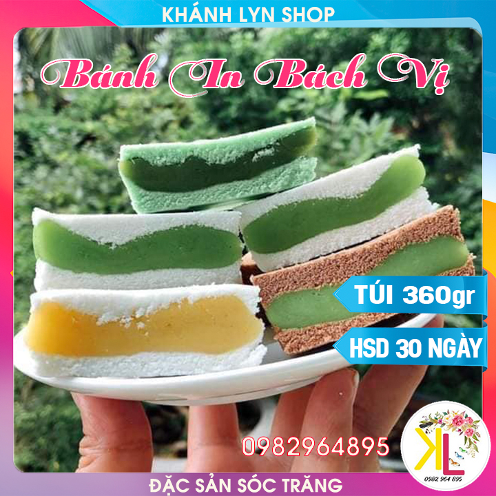 [HCM]Bánh In Bách Vị Tân Huê Viên - TÚI 360GR (6 Cái 6 vị khác nhau)- Đựng trong hộp giấy carton