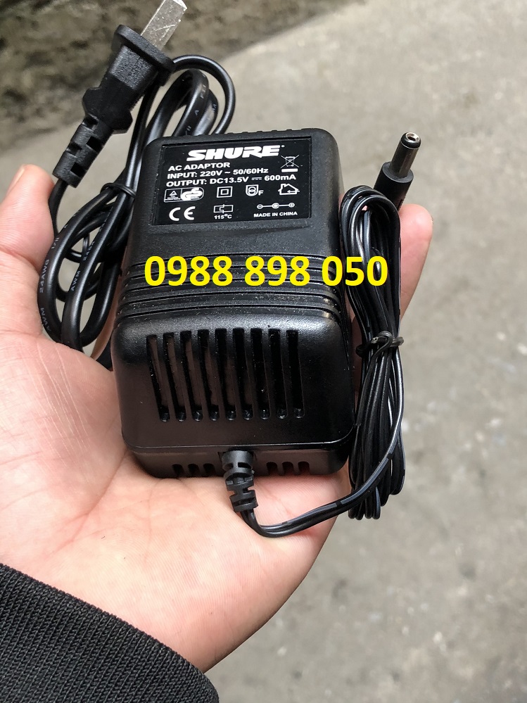 Củ nguồn Shure 13.5V-600mA mic không dây hàng chuẩn