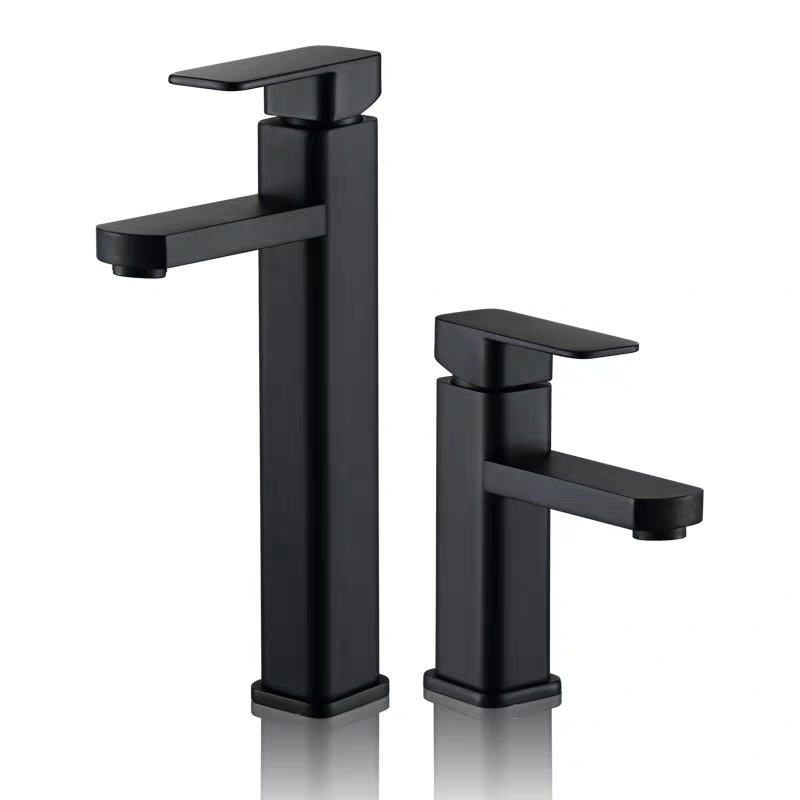 Vòi lavabo nóng lạnh thân vuông