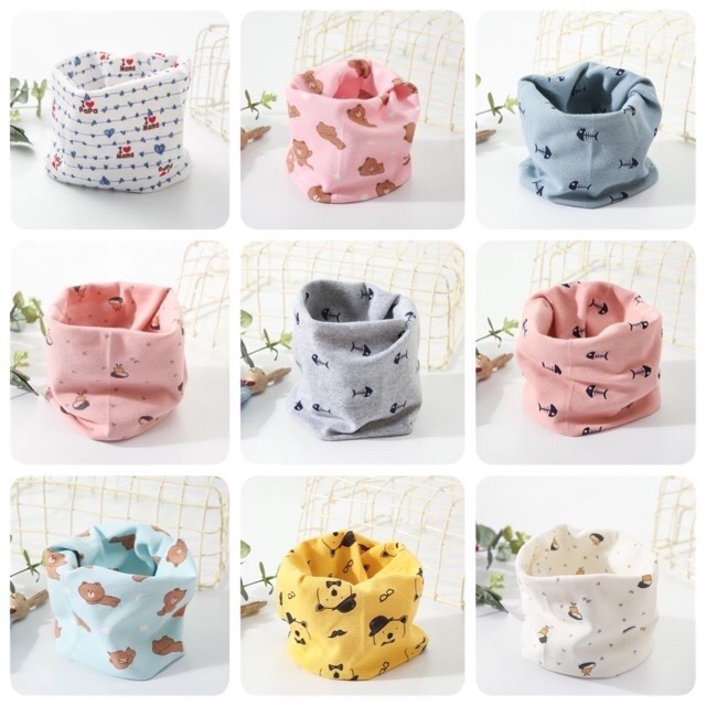 Khăn ống cotton cho bé giữ ấm mùa đông