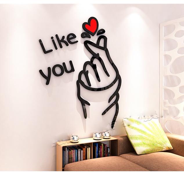 Tranh dán tường quán cafe/spa/nail/nối mi, tranh mica 3D - bắn tim, tranh trang trí phòng khách, phòng ngủ