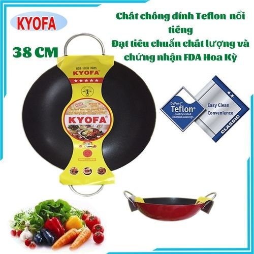 Chảo chống dính 2 quai kyofa sâu lòng công nghệ hàn quốc 38cm