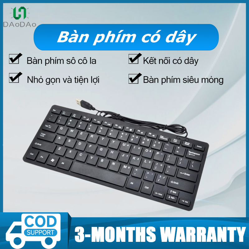 Bàn phím máy tính mini có dây K1000 (đen, trắng)