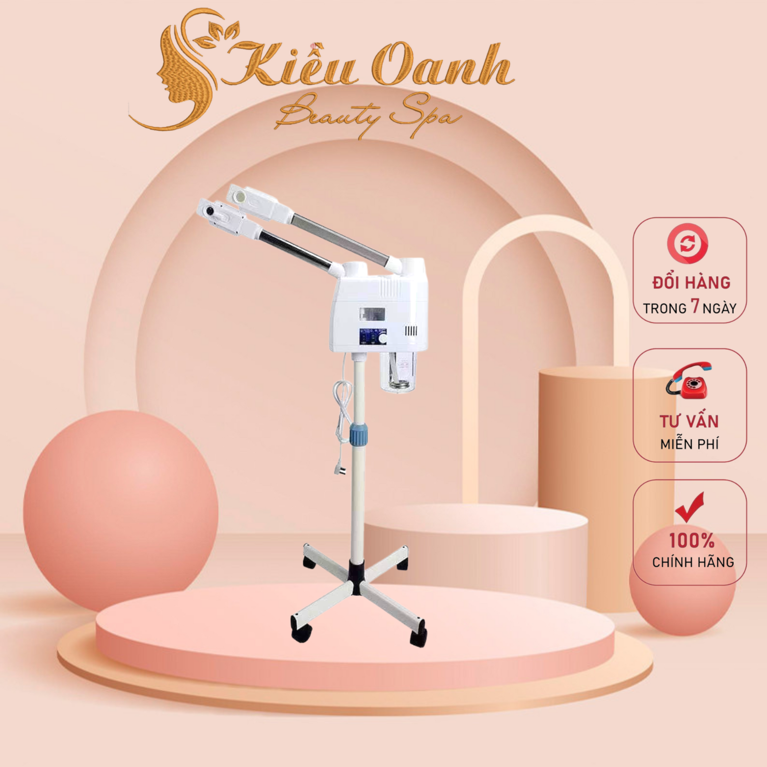 Xông 2 cần,Máy xông hơi mặt 2 cần nóng lạnh, Máy xông mặt, Bảo hành 12 tháng mẫu mới nhất 2022