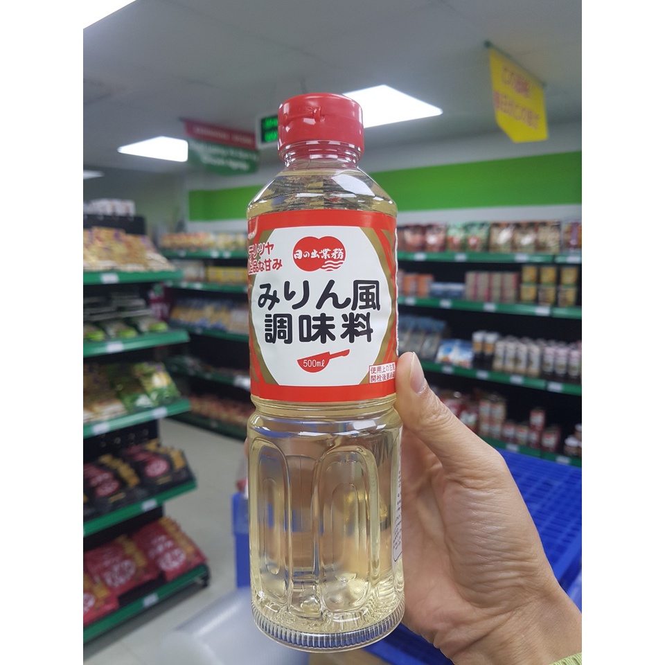Giấm Nấu Ăn Mirin Hinode Nhật Bản rượu gạo nồng độ thấp ngọt tự nhiên- Chai 500ml