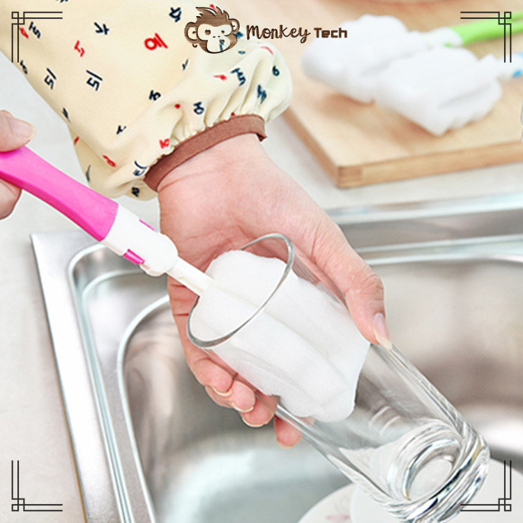 Cọ rửa bình sữa ly uống nước có đầu mút, cọ bình sữa. MonkeyTech