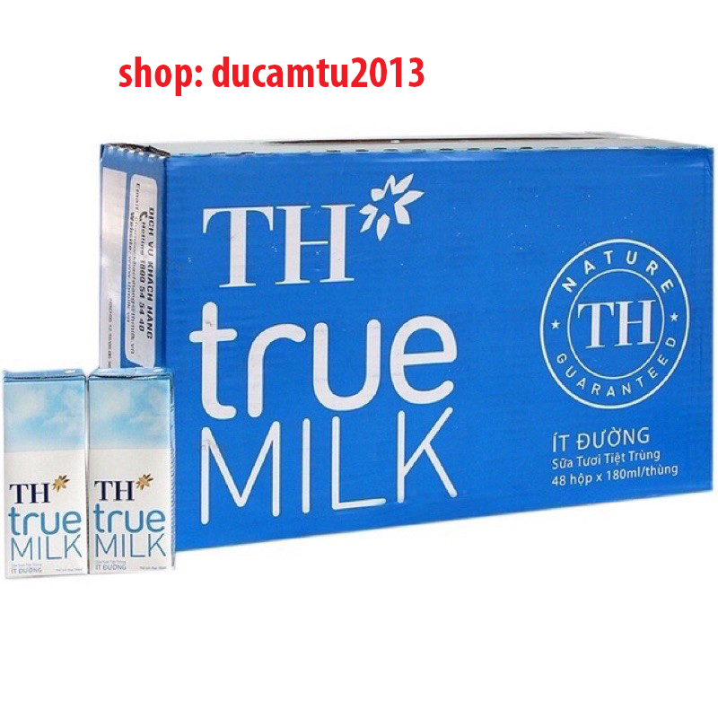 Thùng sữa tươi ÍT ĐƯỜNG TH true milk 180ml