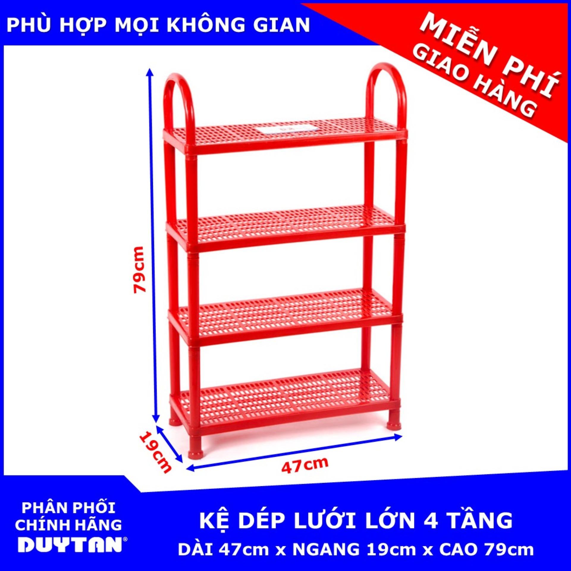 Kệ dép lưới lớn Duy Tân 4 tầng - Giao màu mẫu nhiên