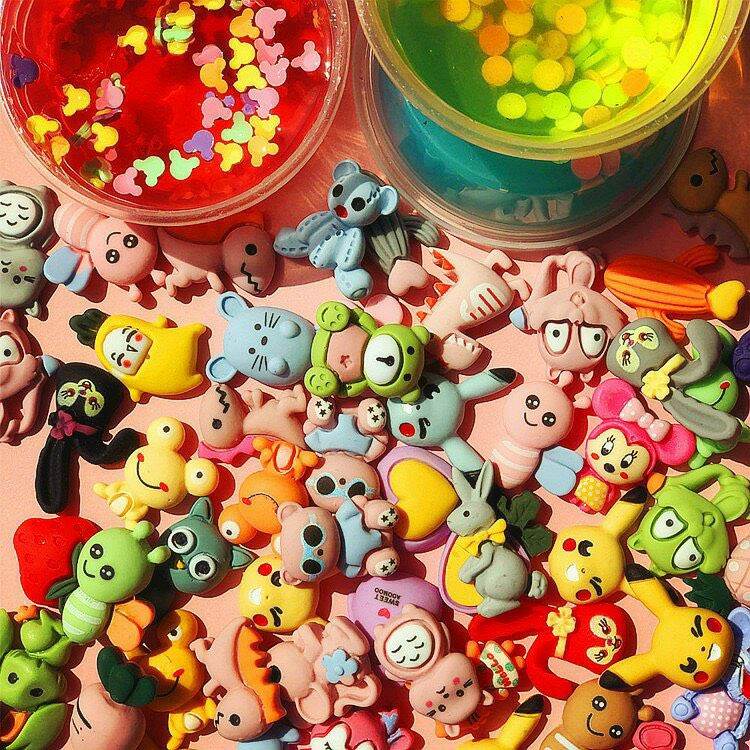 [MUA 2 GIẢM 5%]Set charm dán trang trí slime/điện thoại/sổ DIY