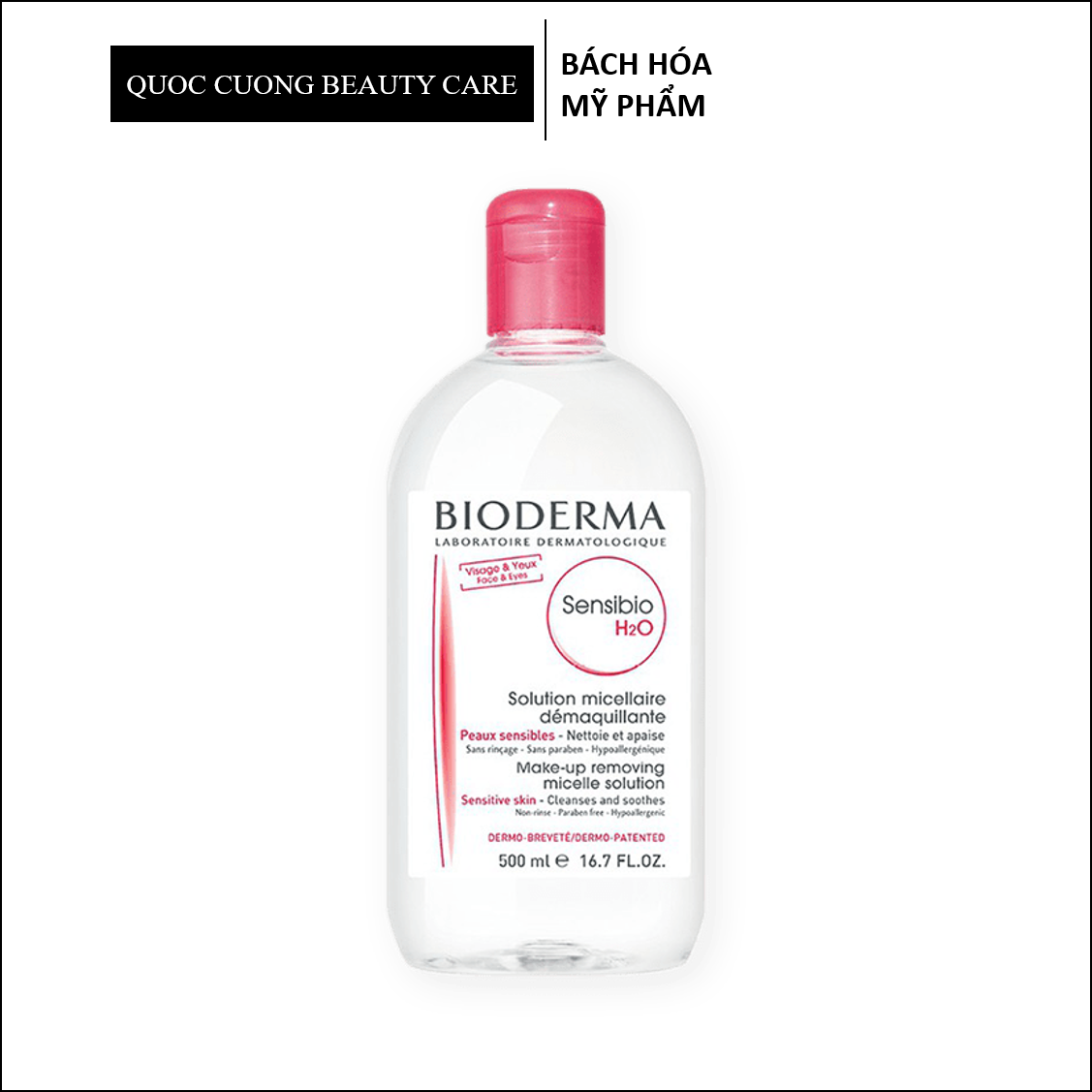 [HCM]Nước tẩy trang Bioderma Micellar Water 500ml dành cho da khô da nhạy cảm của Pháp